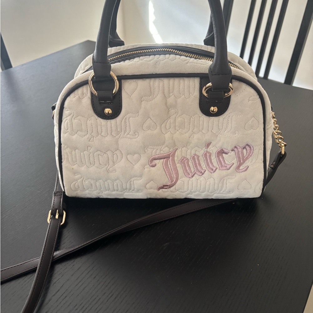 Juicy Couture White and Pink Quilted Handbag